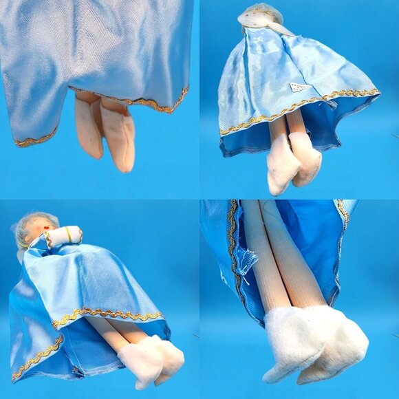 1965 Blue Haired Pixie Fairy Angel Ornament Sleepy Eyes Japan Christmas Decor - Picture 8 of 10